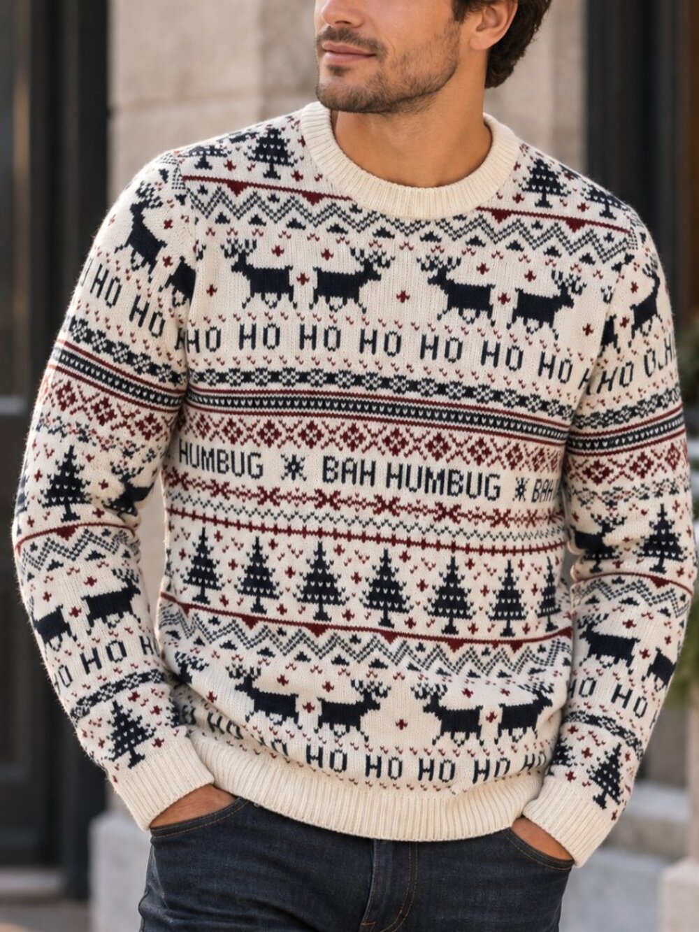 Topman Bah Humbug Christmas Sweater XS